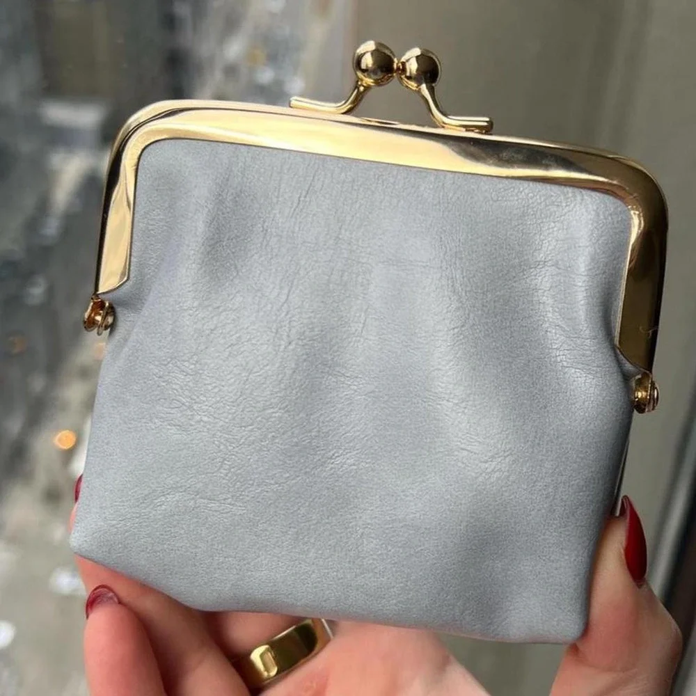 Margarita Coin Purse Small Gray Hand Painted Cocktail Retro Y2K Style